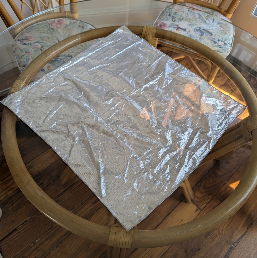 Silver Lamé Square Scarf